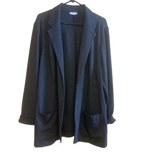 J. Jill ponte knit boyfriend open front gray blazer jacket XL